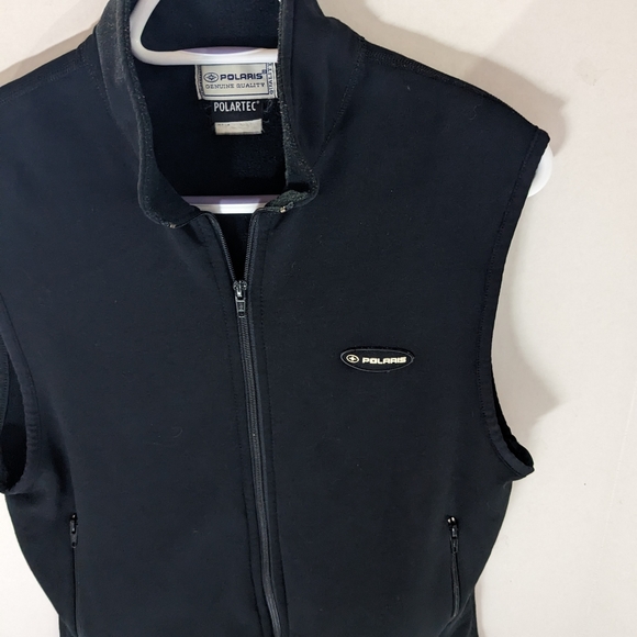 Polaris women's black zippered high neck sweater vest size medium USA - Picture 3 of 8